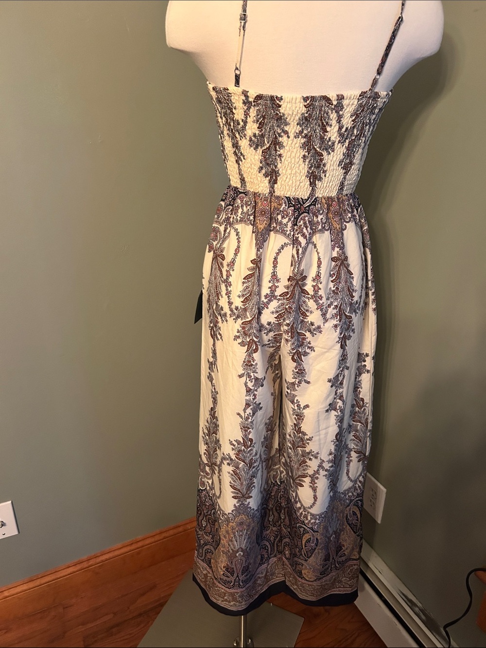 Lulu's Cream Boho Paisley Jumpsuit with Brown Accents - Picture 3 of 4